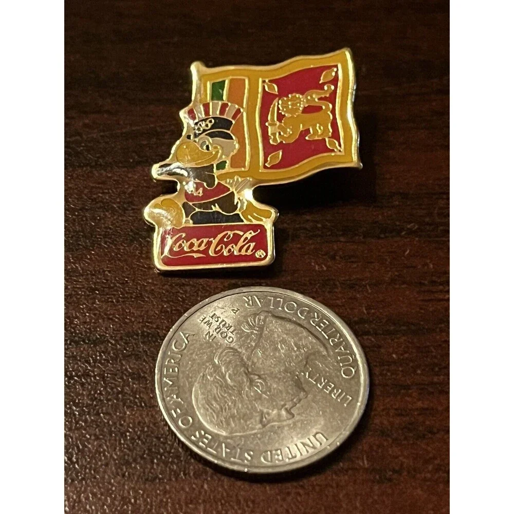 Vintage 1984 Los Angeles Olympics Coca Cola‎ Sam Eagle Sri Lanka Flag Lapel Pin